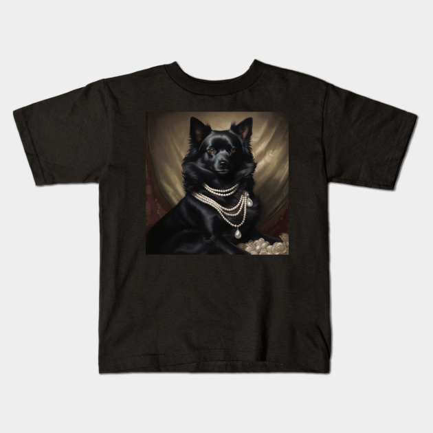 Pearly Schipperke Kids T-Shirt by Enchanted Reverie